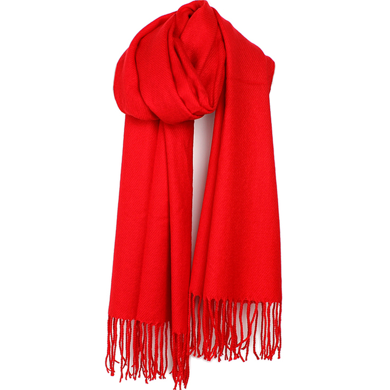 大围巾女秋冬季长款披肩加厚韩版学生百搭年会中国红围巾定制logo