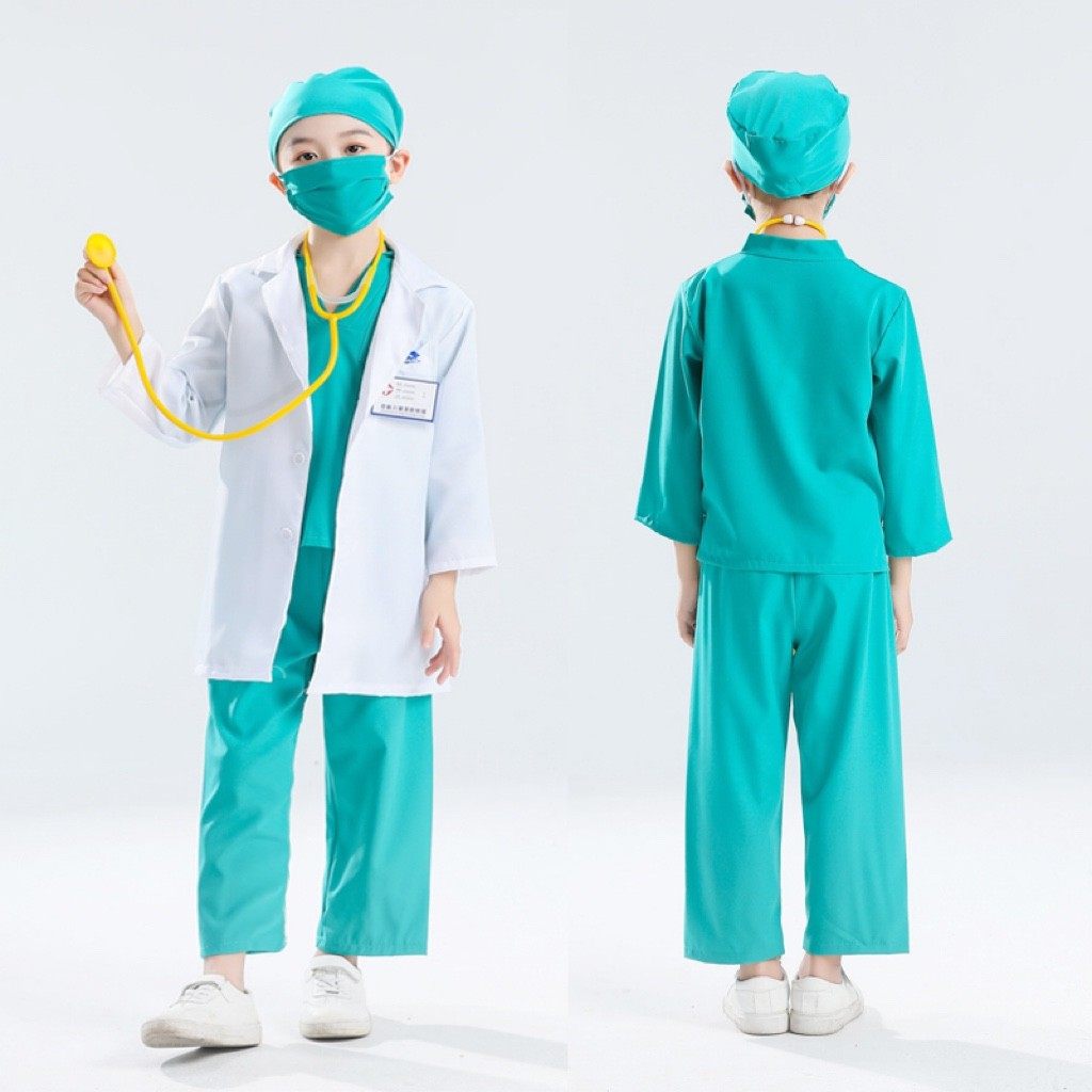 儿童小医生服装角色扮演护士套装幼儿园白大褂演出服防疫儿童演出服