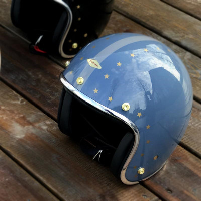 现货台湾feture哈雷vespa姜戈复古半盔四季骑行摩托车头盔