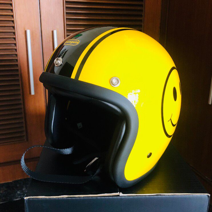 现货台湾penguin复古哈雷摩托车头盔电动vespa姜戈摩托车头盔