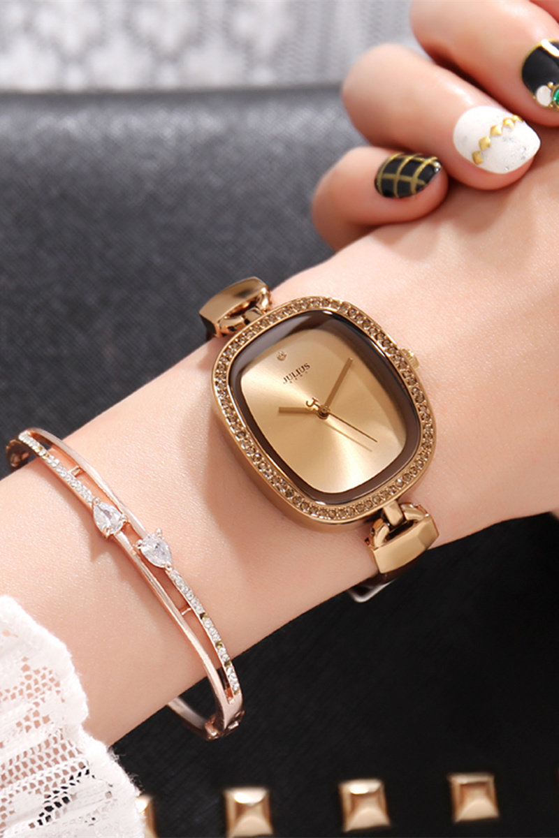 正品聚利时手表淑女气质石英细带皮带方形复古日韩腕表