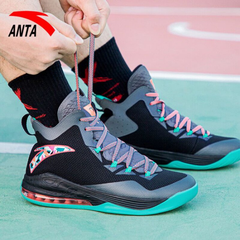 球鞋安踏男鞋篮球春秋透气高帮kt气垫鞋男款篮球鞋