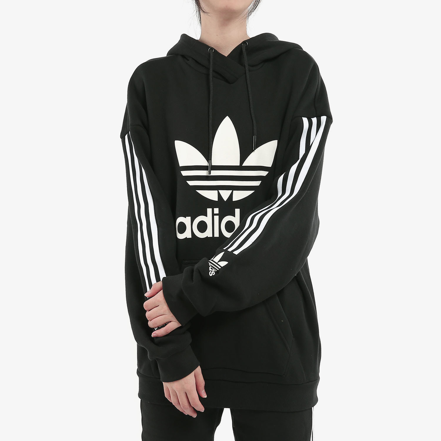 adidas阿迪达斯正品三叶草新品女子休闲连帽卫衣套头运动卫衣