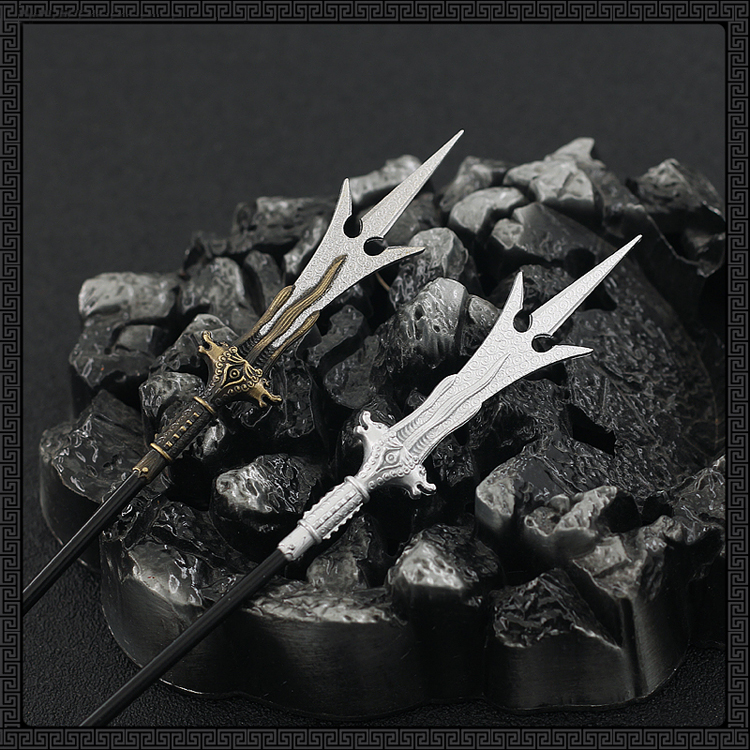 古代宝莲灯冷兵器二郎神杨戬三尖两刃刀金属武器方天画戟游戏