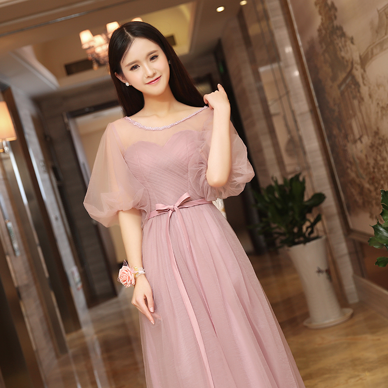 伴娘服长款2018新款韩式结婚显瘦姐妹生日宴会礼服
