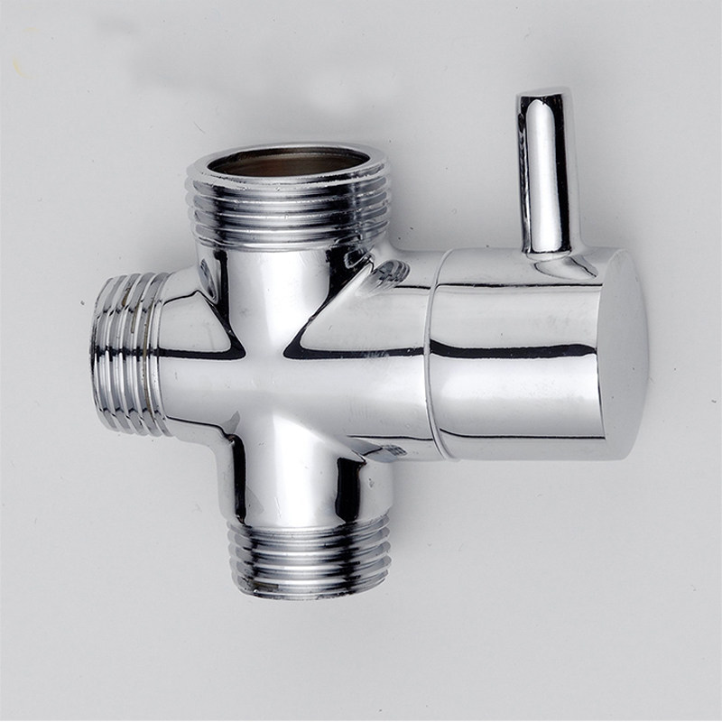 全铜进水三通切换龙头花洒淋浴水管洗衣机快开分花洒配件