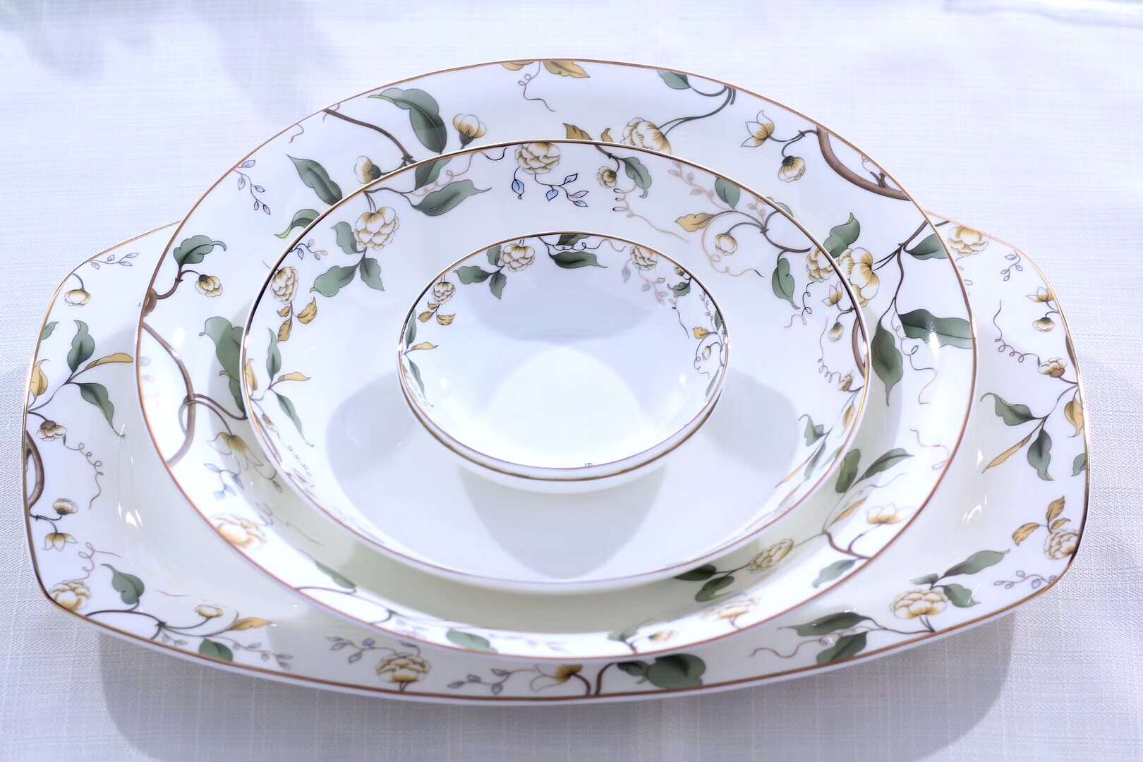 餐具家用唐山皓宁骨瓷套装中式微波餐具瓷器套装