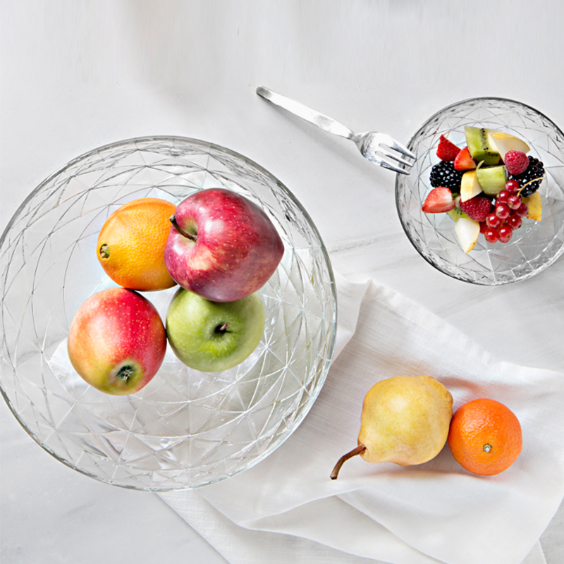 意大利进口vidivi玻璃水果果盘现代干果菱形餐盘果盆