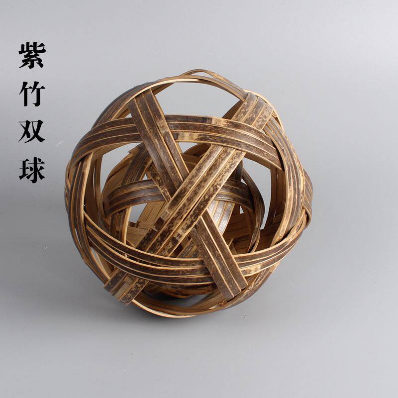 竹球天然手工竹编小蹴把玩件镂空竹创意装饰茶道
