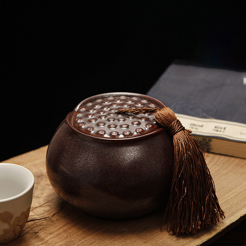 中式家居室内茶道香道用品陶瓷茶叶罐香粉香熏储物罐