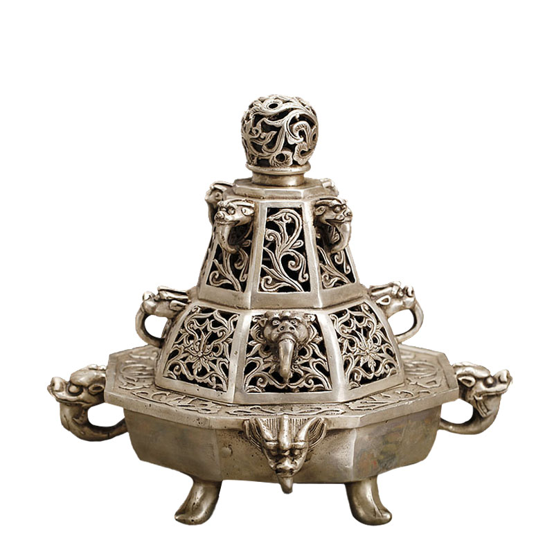 香炉家居室内香熏中式摆件鎏银塔式佛堂熏香香薰炉