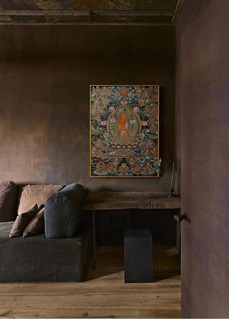 修辞佛像观世音菩萨释迦牟尼唐卡装饰画玄关画竖版中式现代装饰画