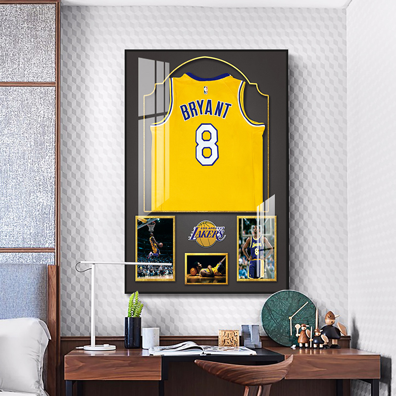 信仰科比黑曼巴玄关装饰画nba球星球衣挂画轻奢现代