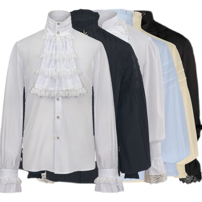 欧洲中世纪服装复古衬衫蒸汽朋克克服套装男士民族服装