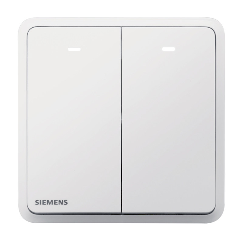 西门子开关插座面板灵蕴系列辰曦白家用电源二开单控开关带led