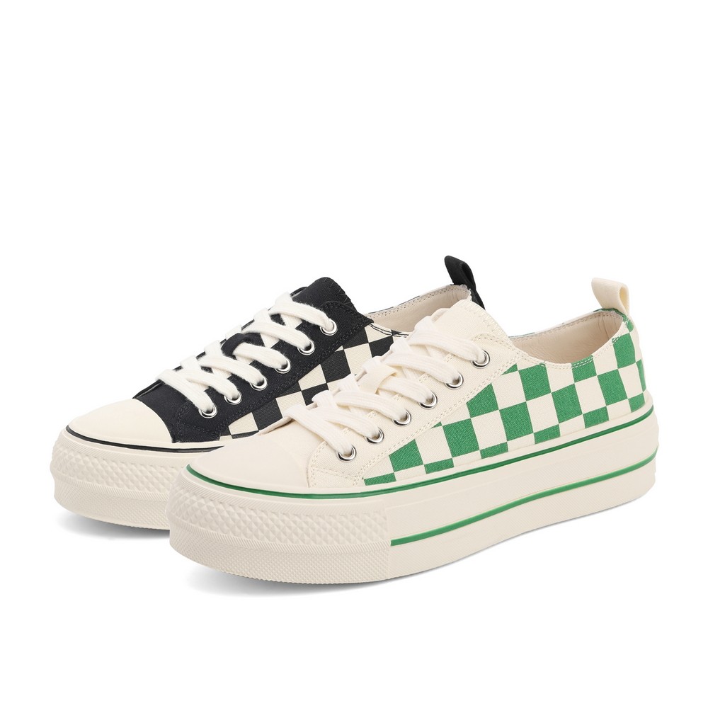 百丽饼干鞋女2022春新商场同款棋盘格休闲厚底休闲板鞋