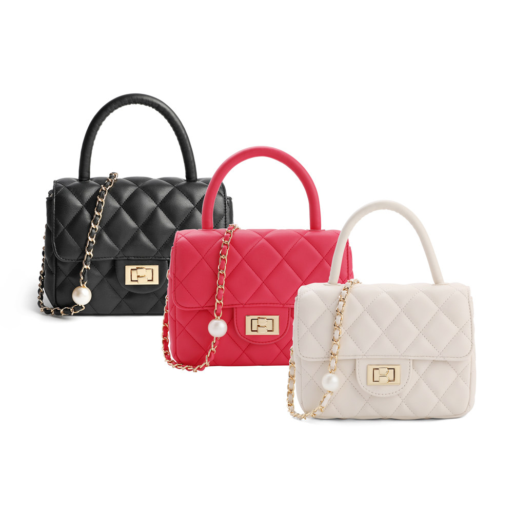 百丽链条斜挎包2021春新商场同款菱格时尚手提通用款女包