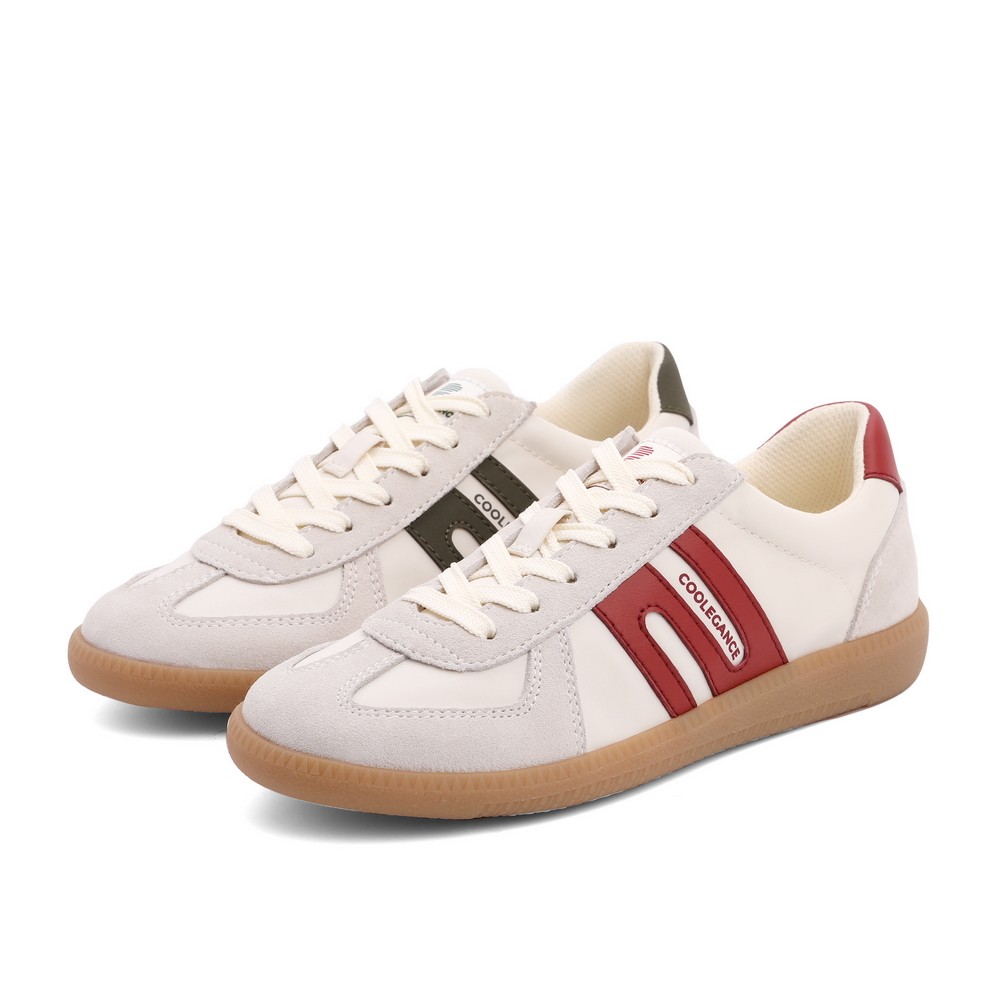 百丽悠悠复古阿甘鞋德训女秋新商场同款平底休闲板鞋