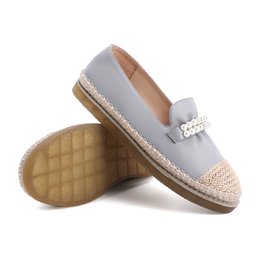 belle百丽2021春新商场同款女珍珠舒适休闲渔夫单鞋