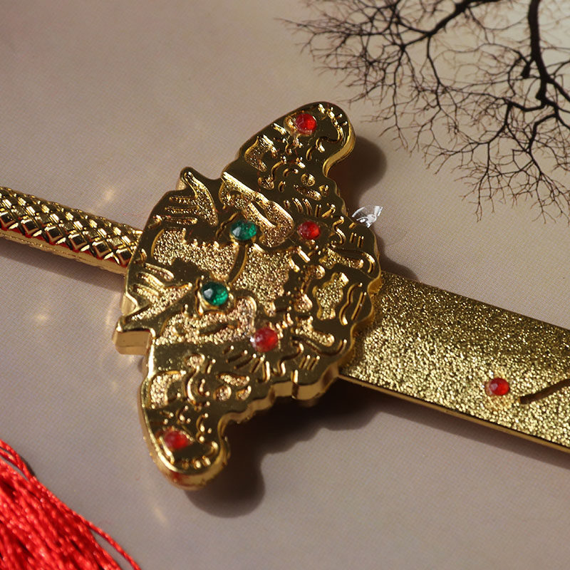 道教神像张天师佩剑真武大帝法器密宗佛像佛具合金剑七星宝剑摆件