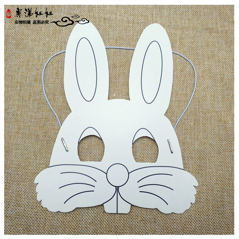 涂色水彩画画半脸脸谱幼儿园手工制作材料 diy 万圣节面具儿童创意