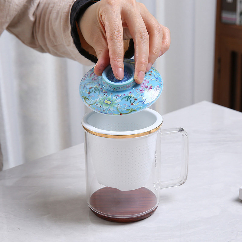 杯子不锈钢过滤网茶马克陶瓷瓷杯办公水杯茶隔茶滤