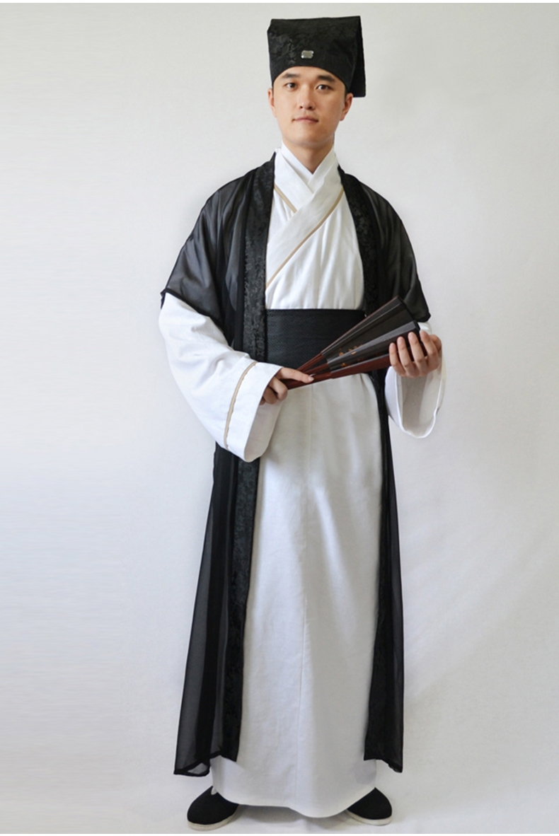 服装古装汉服男古代书生私塾先生员外舞台演出民族服装