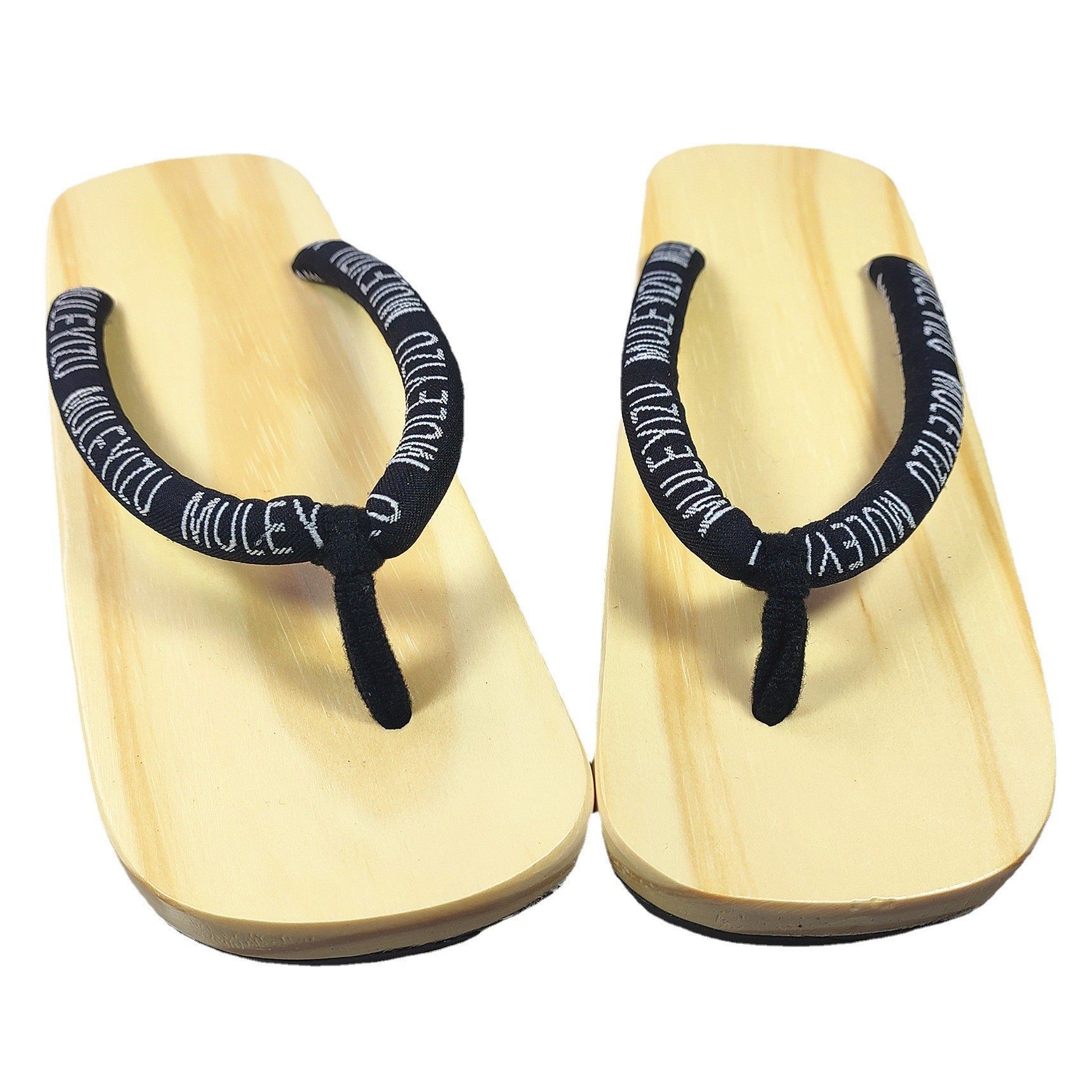 拖鞋中国国风松木木屐古风日式木板鞋家居家人字拖