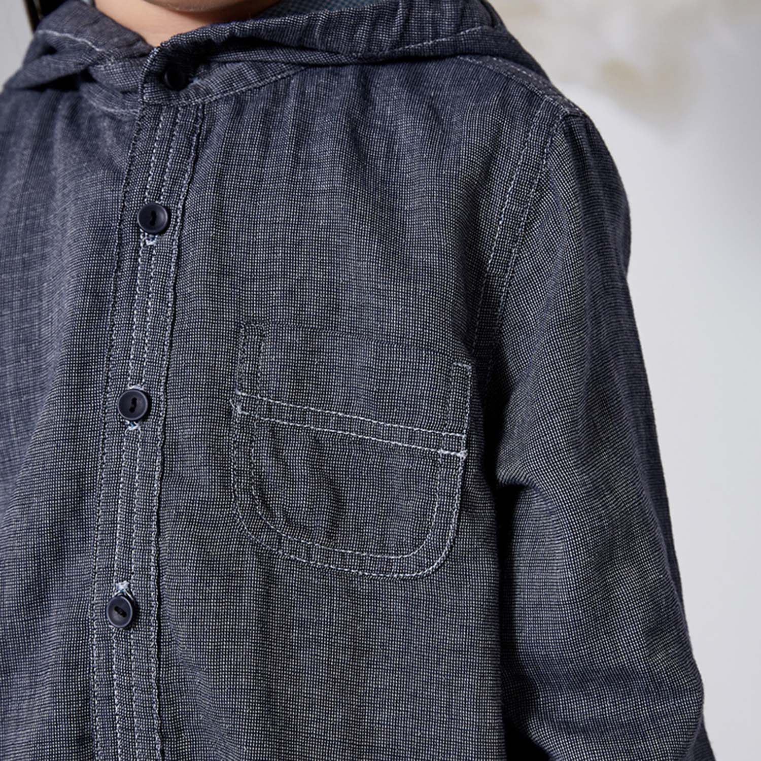 江南布衣童装2019春季新品时尚舒适男女童连帽休闲衬衣1i1100670_jnby