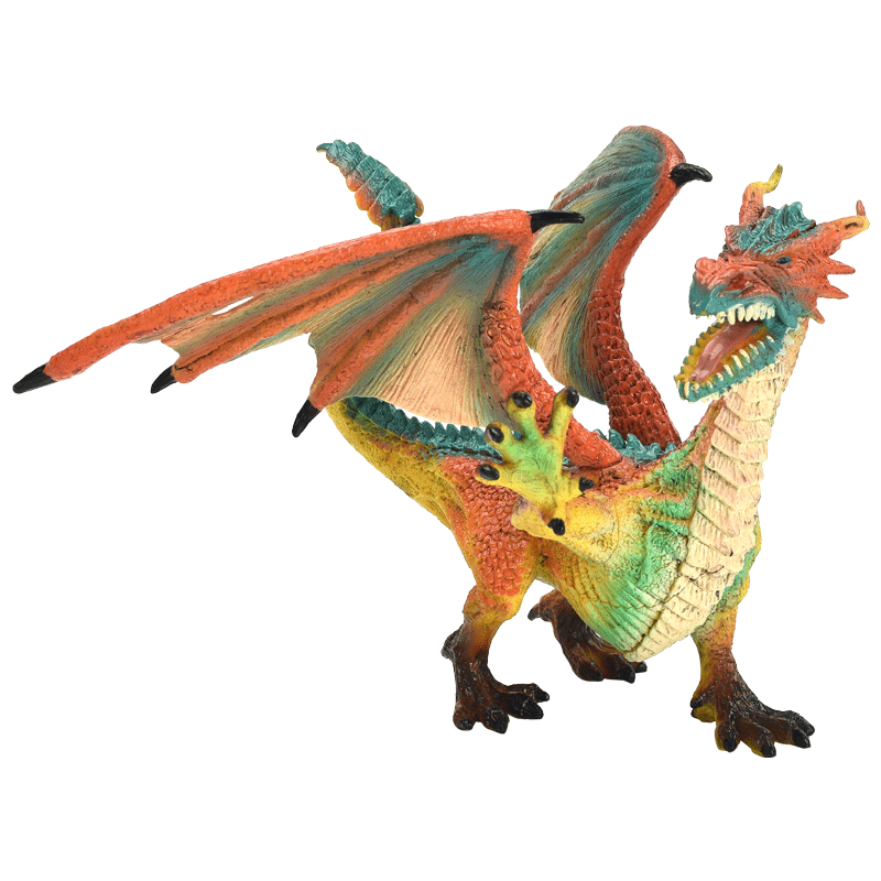 仿真动物模型魔兽三头龙喷火龙西方神话飞龙仿真
