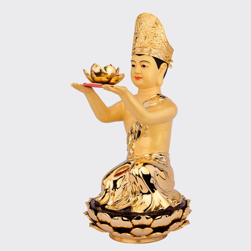 供养台湾天女供奉协助佛堂莲花手托佛像盛凡摆件