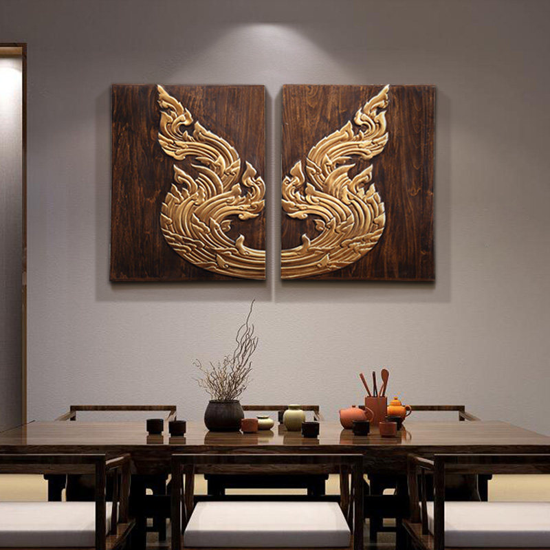 泰域 东南亚手工浮雕壁饰 泰式会所酒店室内设计师软装创意挂件