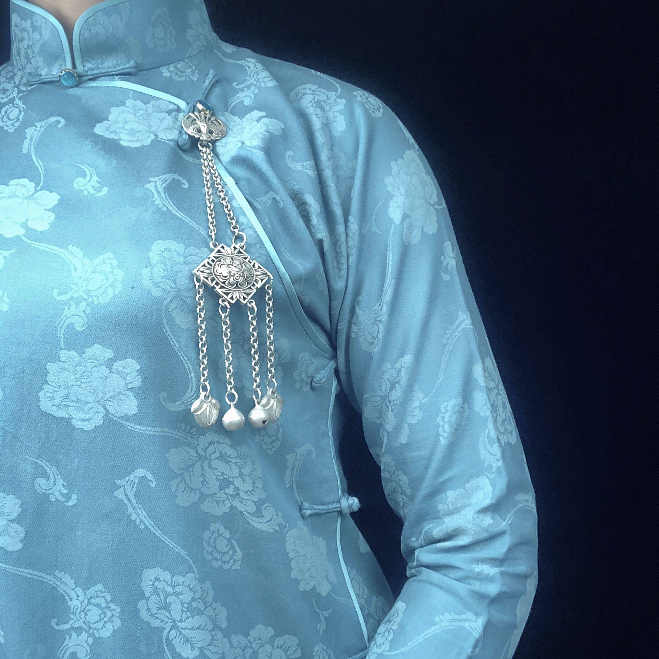 玲珑仿古银压挂件中国国风古装旗袍配饰中式其它首饰