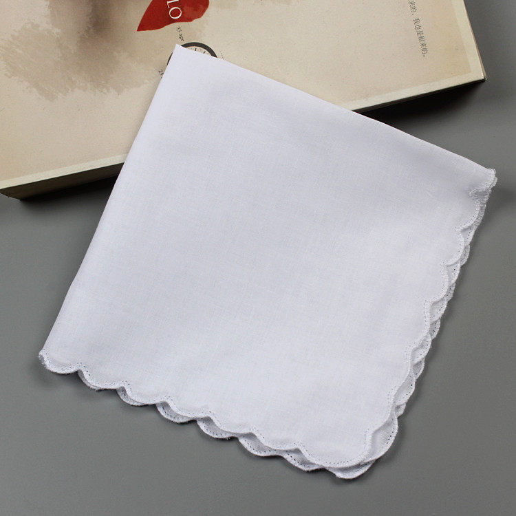 手帕手工手工制制作涂鸦全棉纯白小手diy月牙手帕