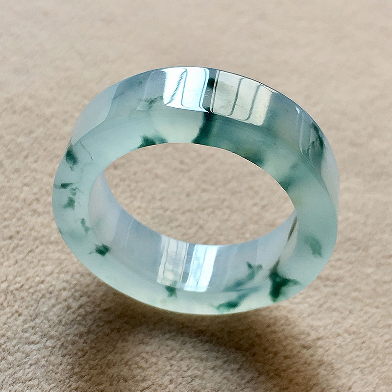 珠宝冰种飘花翡翠戒指女指圈男帝王绿翡翠指环女方戒尾戒正品鉴定