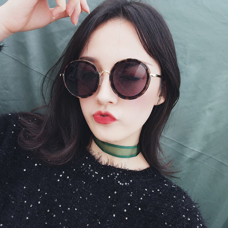 2018百搭时尚圆形个性复古韩国网红同款墨镜太阳眼镜