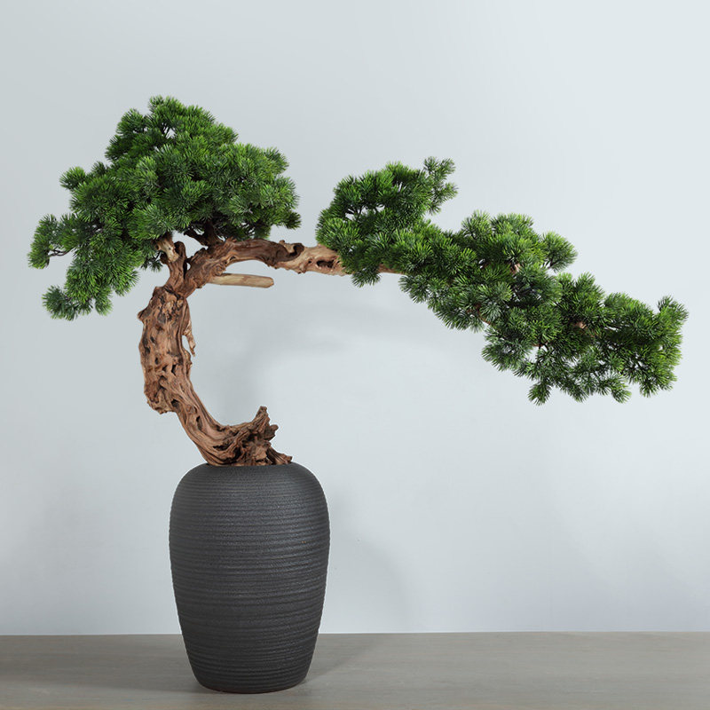 境泉摆件绿植软装室内别墅会所酒店盆景新中式摆件