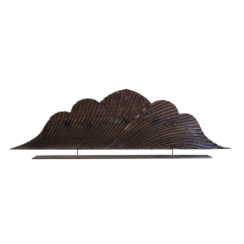 境泉现代木雕抽象艺术装饰品样板房玄关酒店大堂摆件