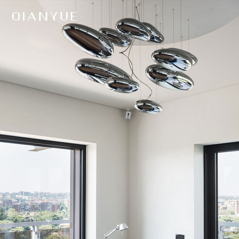 吊灯意大利浮空水滴现代简约创意艺术设计卧室展厅餐厅餐厅吊灯