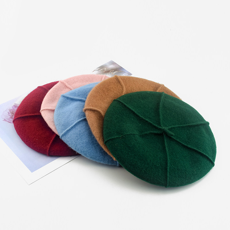 帽子子女韩国秋冬亲子儿童羊毛混纺花朵扭扭帽子