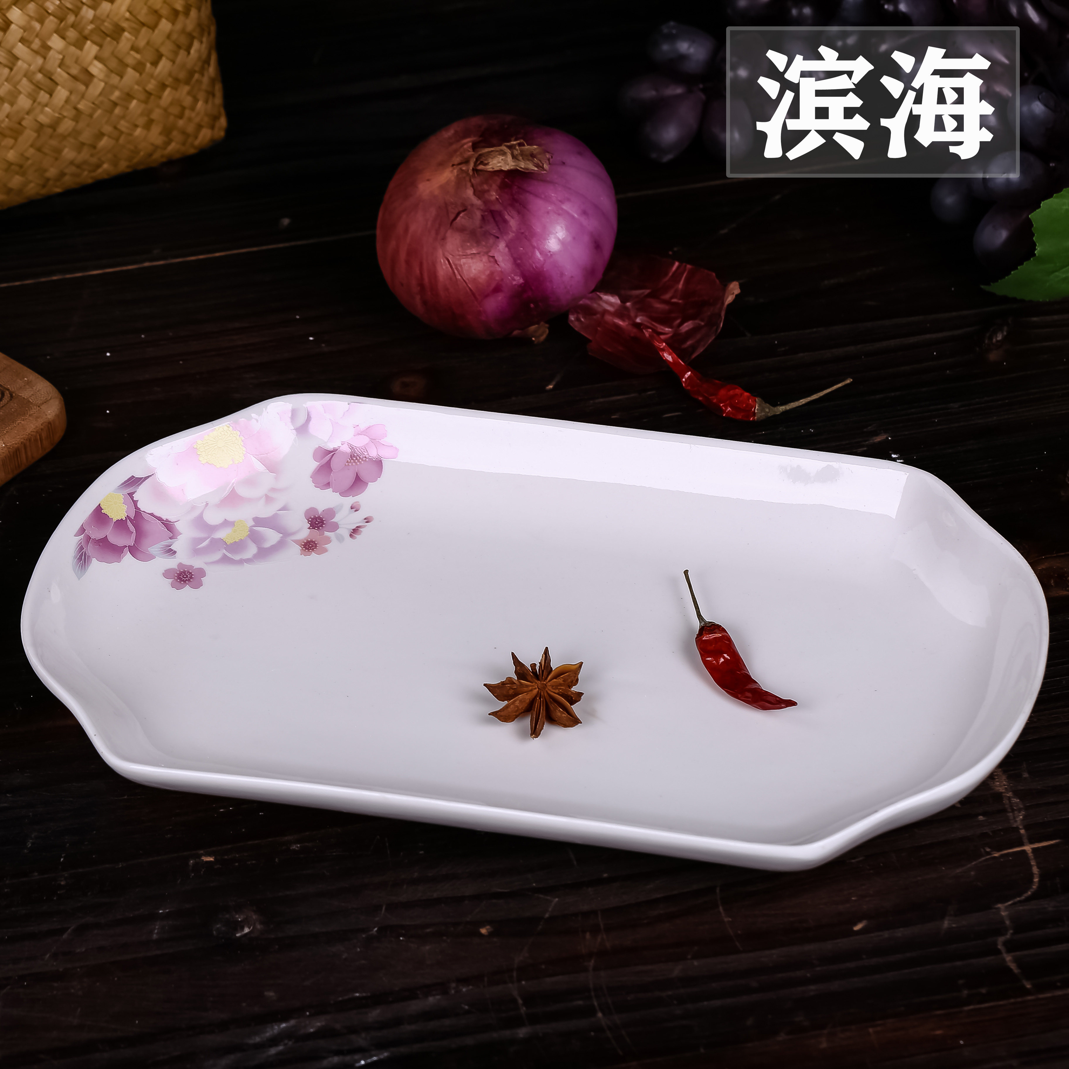 景德镇新品陶瓷盘子家用创意长方形大号菜盘牛排盘