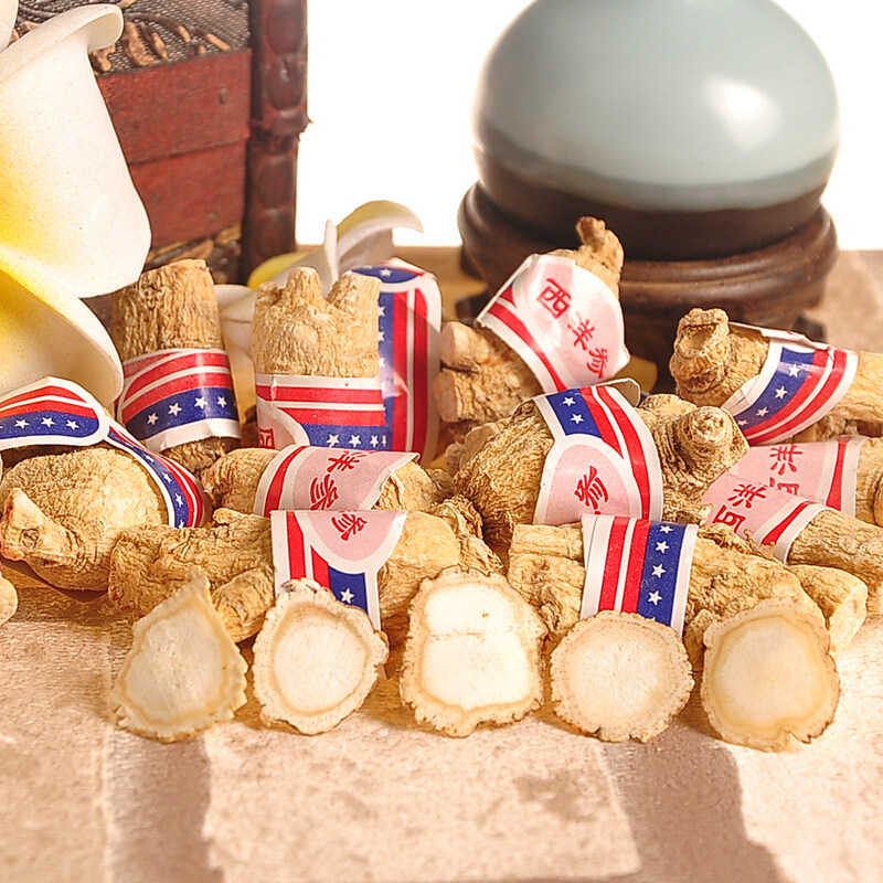 花其参花祺参美国花旗参西洋参整支野生切片粒头500g段短支特级