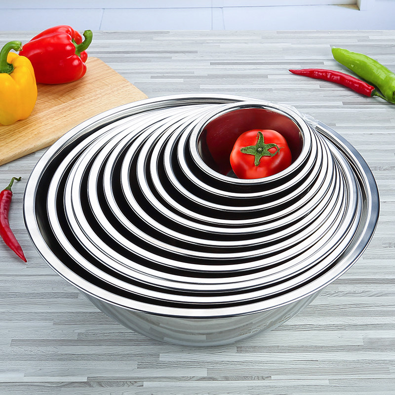 不锈钢盆食品级圆形打蛋和面家用洗菜菜盆套装盆