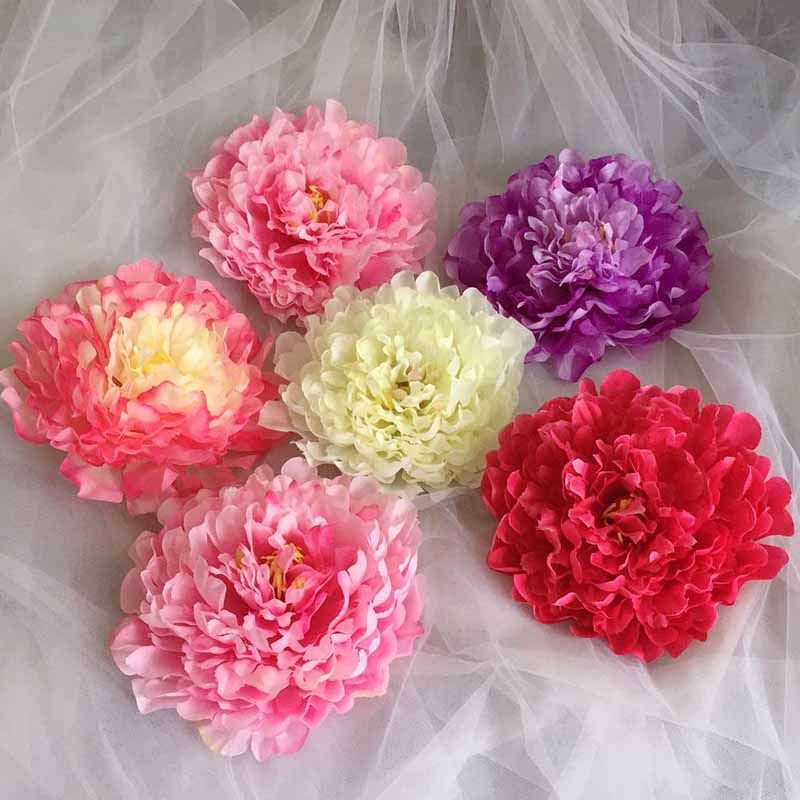 头戴花朵发饰古装旗头超大牡丹头花布艺影视发饰