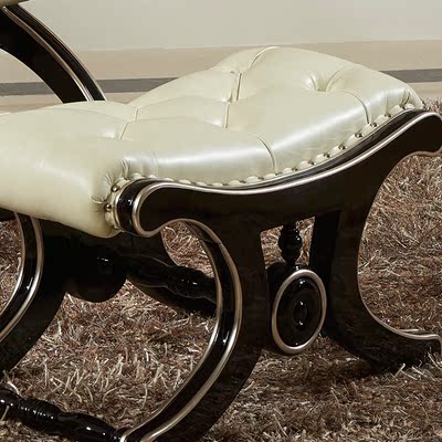 实木真皮欧式摇椅 午休椅阳台 懒人休闲椅摇 摇椅 躺椅 沙发椅