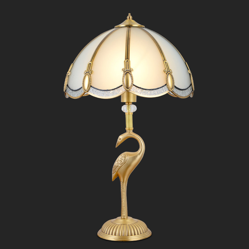 美式简约全铜天鹅玻璃焊锡装饰台灯欧式上海装饰台灯