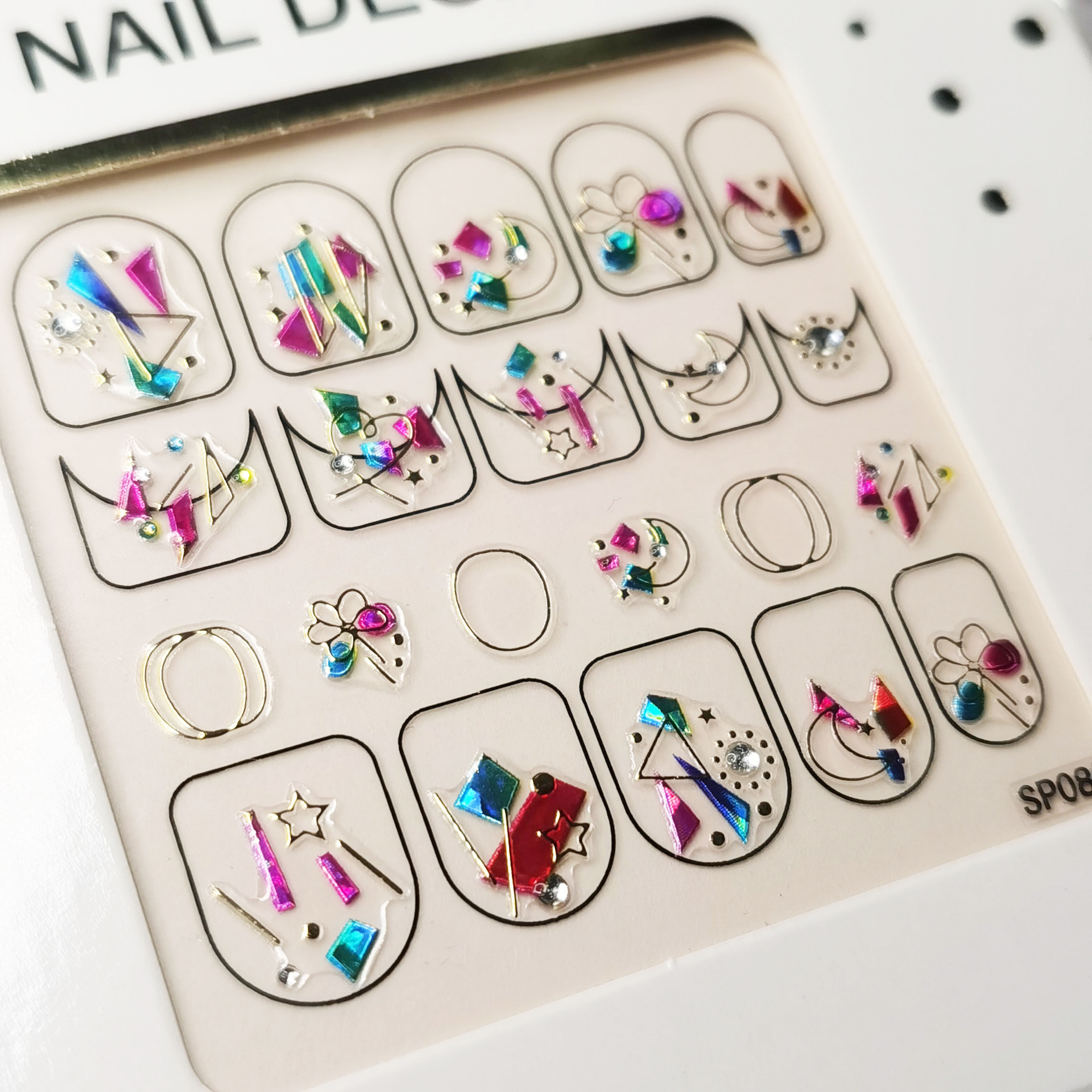 指甲美甲贴纸烫金ins风泫雅风可爱雪花爱心美甲工具