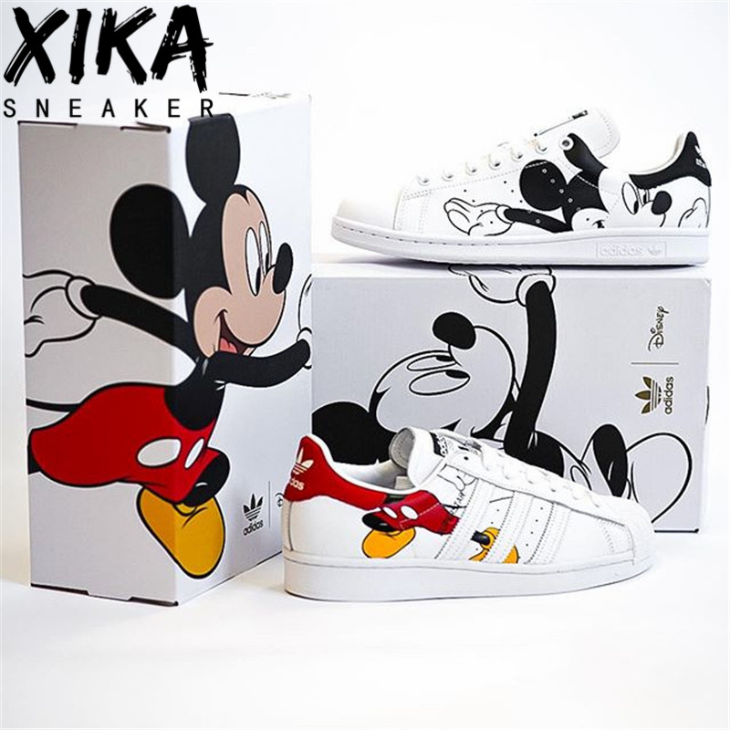 Adidas SUPERSTAR 贝壳头 迪士尼联名米老鼠 板鞋 FW2901 FW2895 - 图1