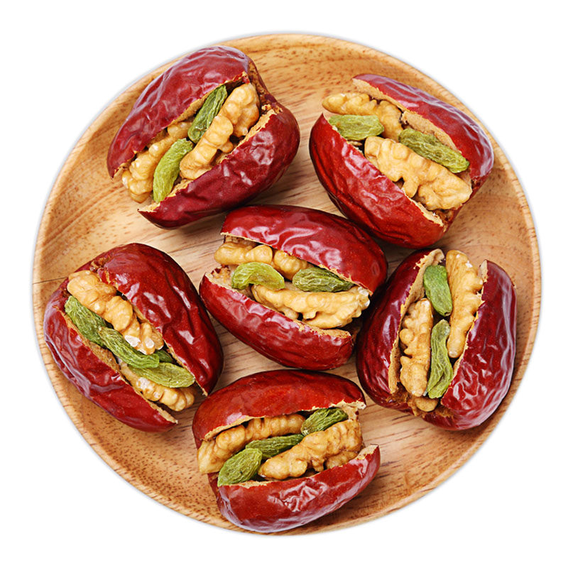 大枣红枣核桃仁葡萄干新疆和田500gx3干果零食特产枣类制品