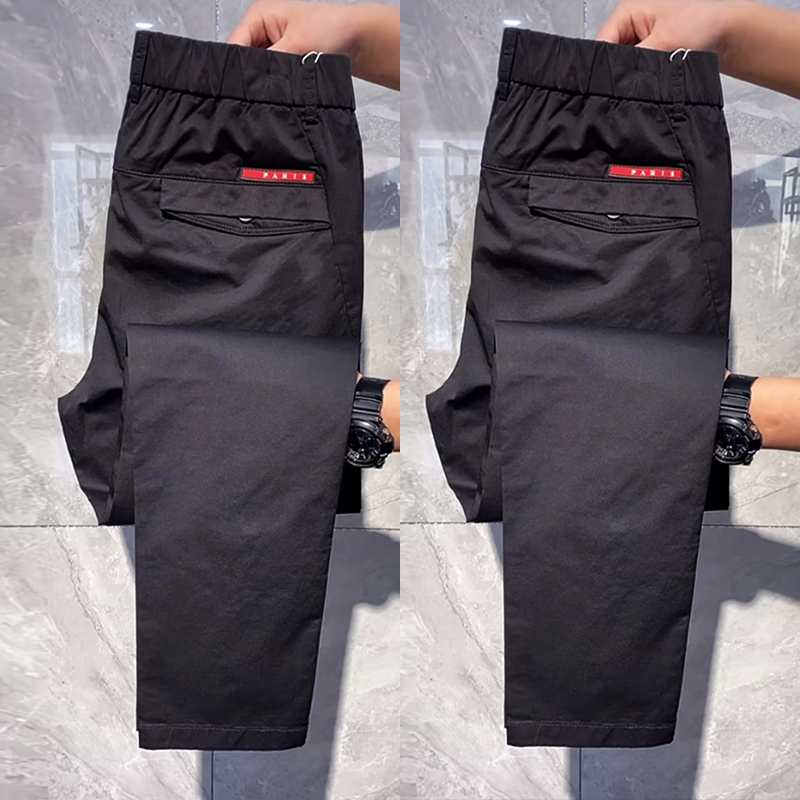 秋季男士商务休闲裤简约百搭纯色小西裤快手网红修身小脚直筒长裤